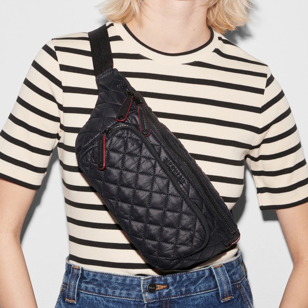 MZ Wallace Black Quilted Nylon Belt Bag - Picture 4 of 5